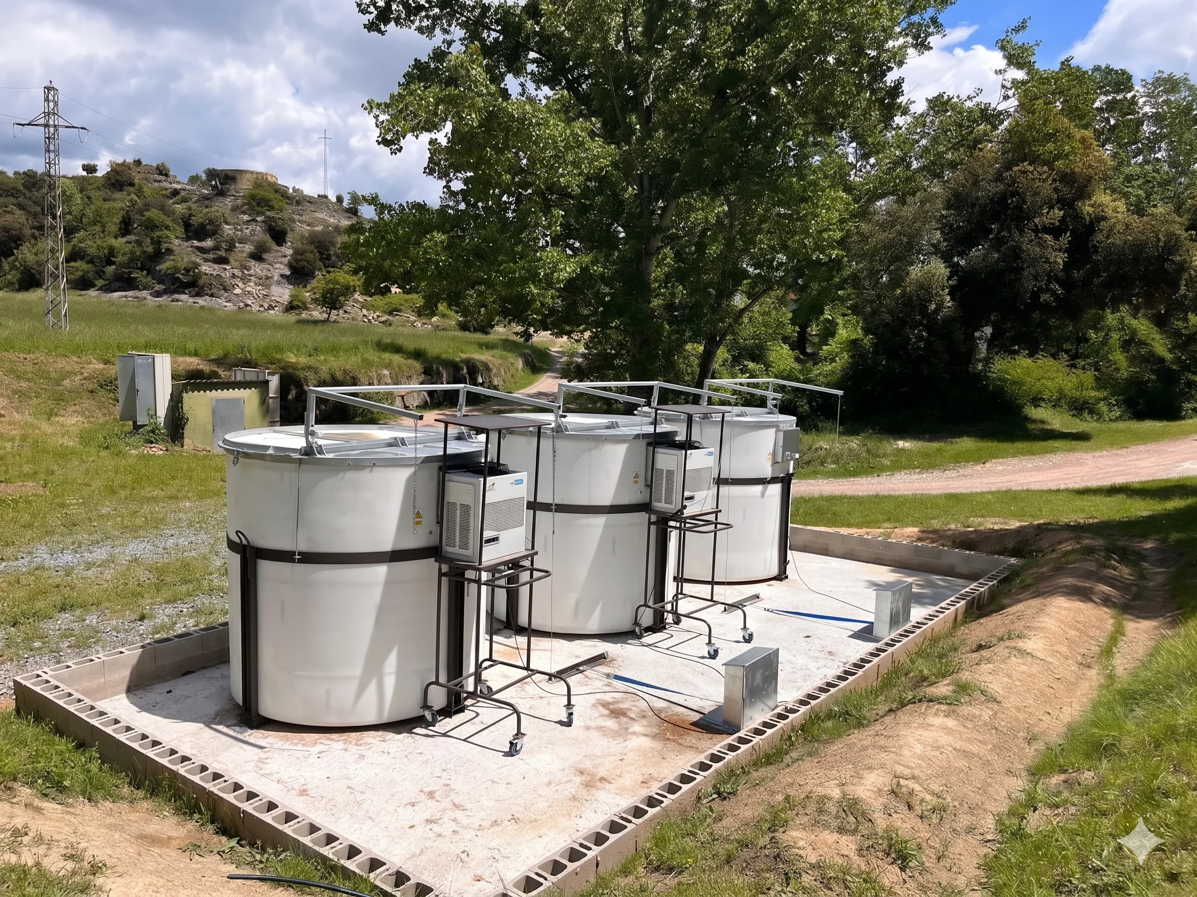 refrigerated livestock mortality tanks with external cooling units