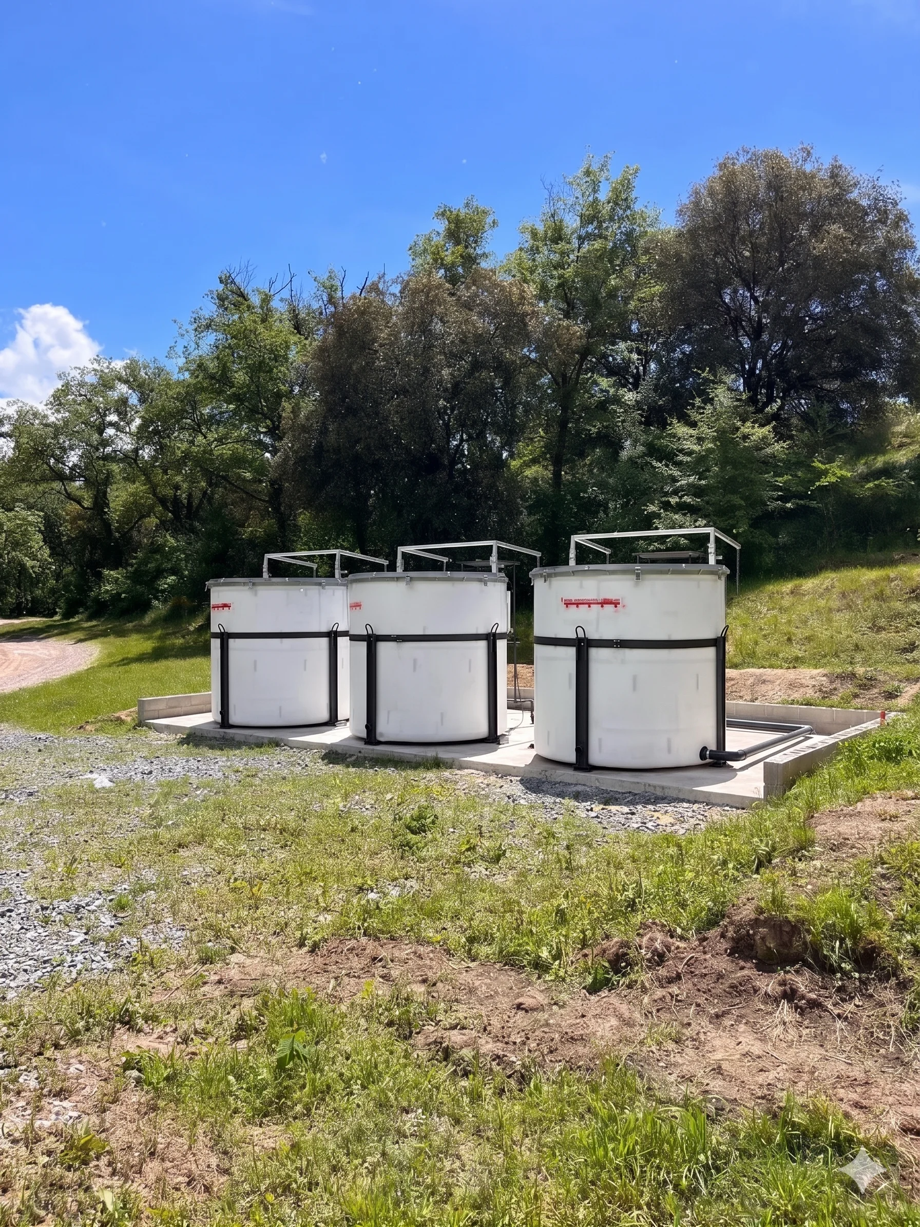 sealed livestock mortality storage tank installation and collection area